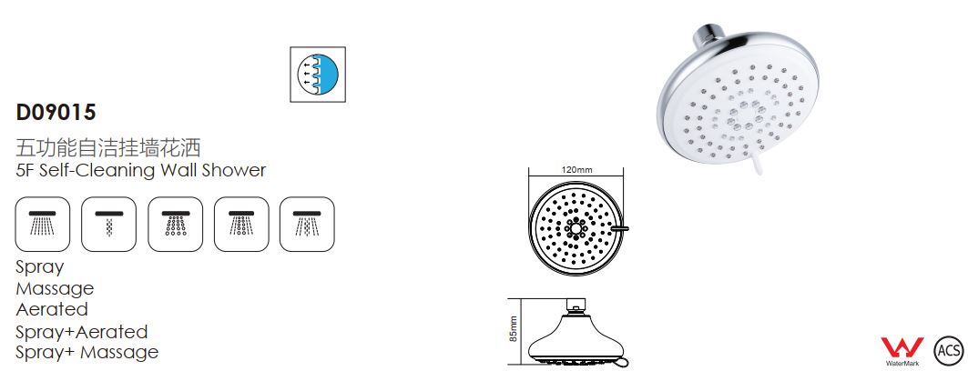 D09015-fixed shower